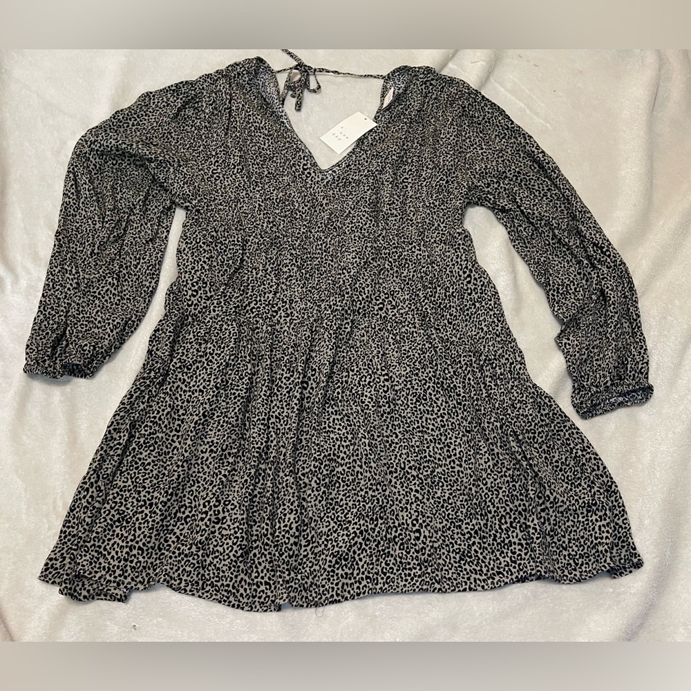A New Day Black and Brown Leopard Print Dress XL
